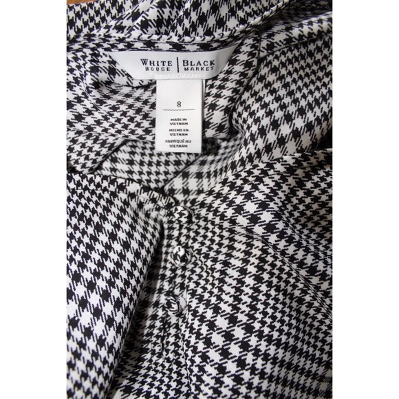 WHBM Gingham Balloon Sleeve Blouse Tops 8 Preowned - Picture 8 of 8